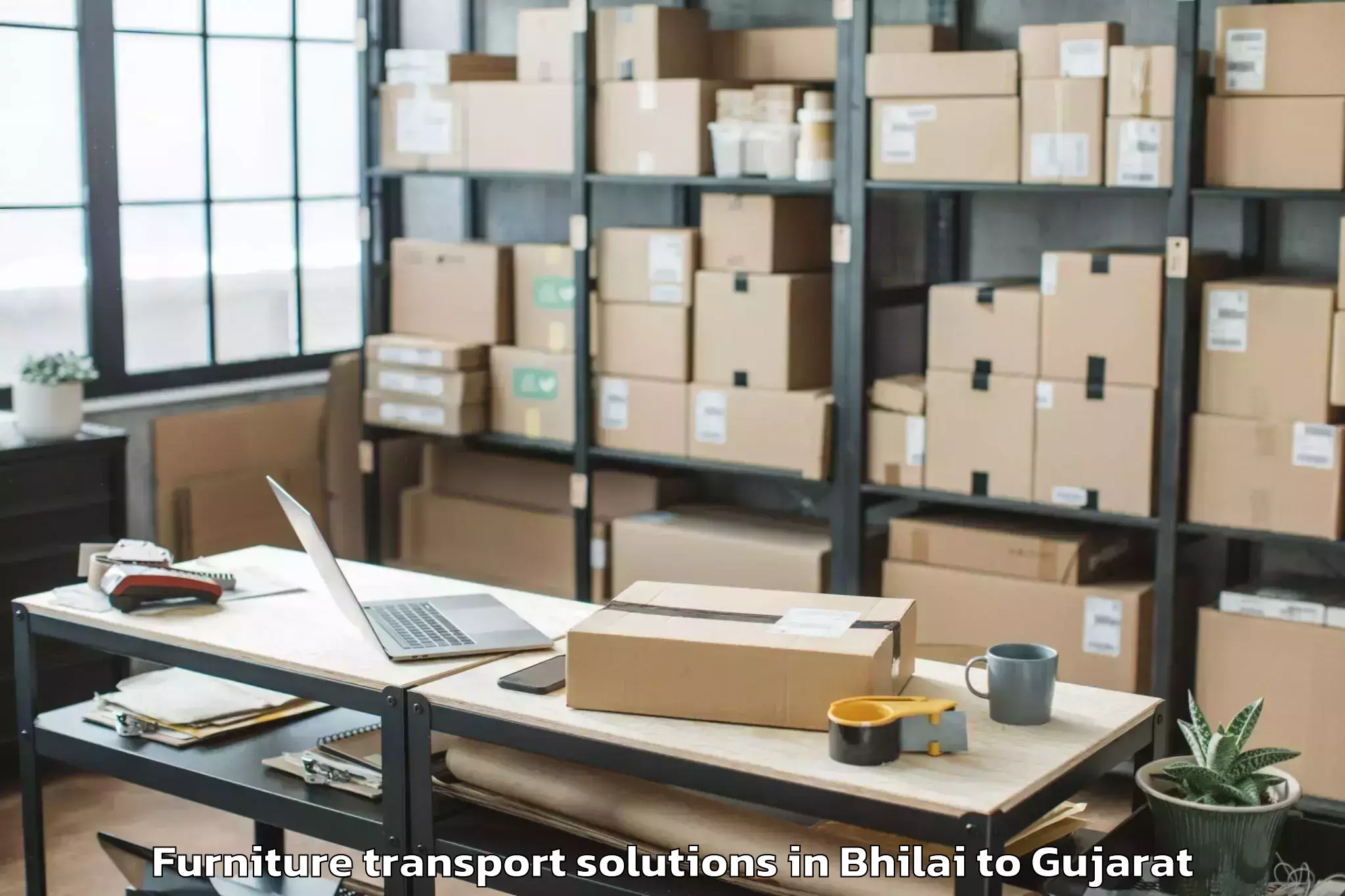 Affordable Bhilai to Paliyad Furniture Transport Solutions